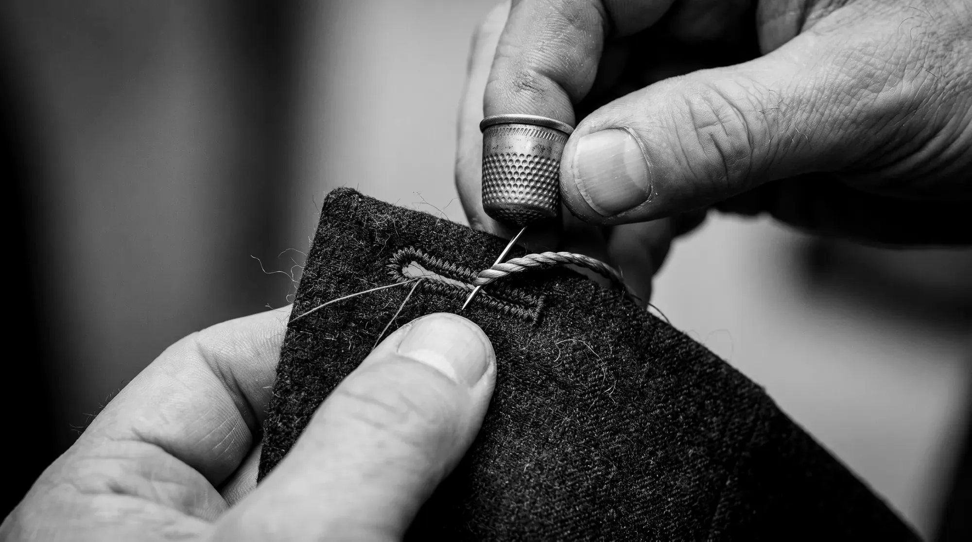 Hand-stitching a buttonhole
