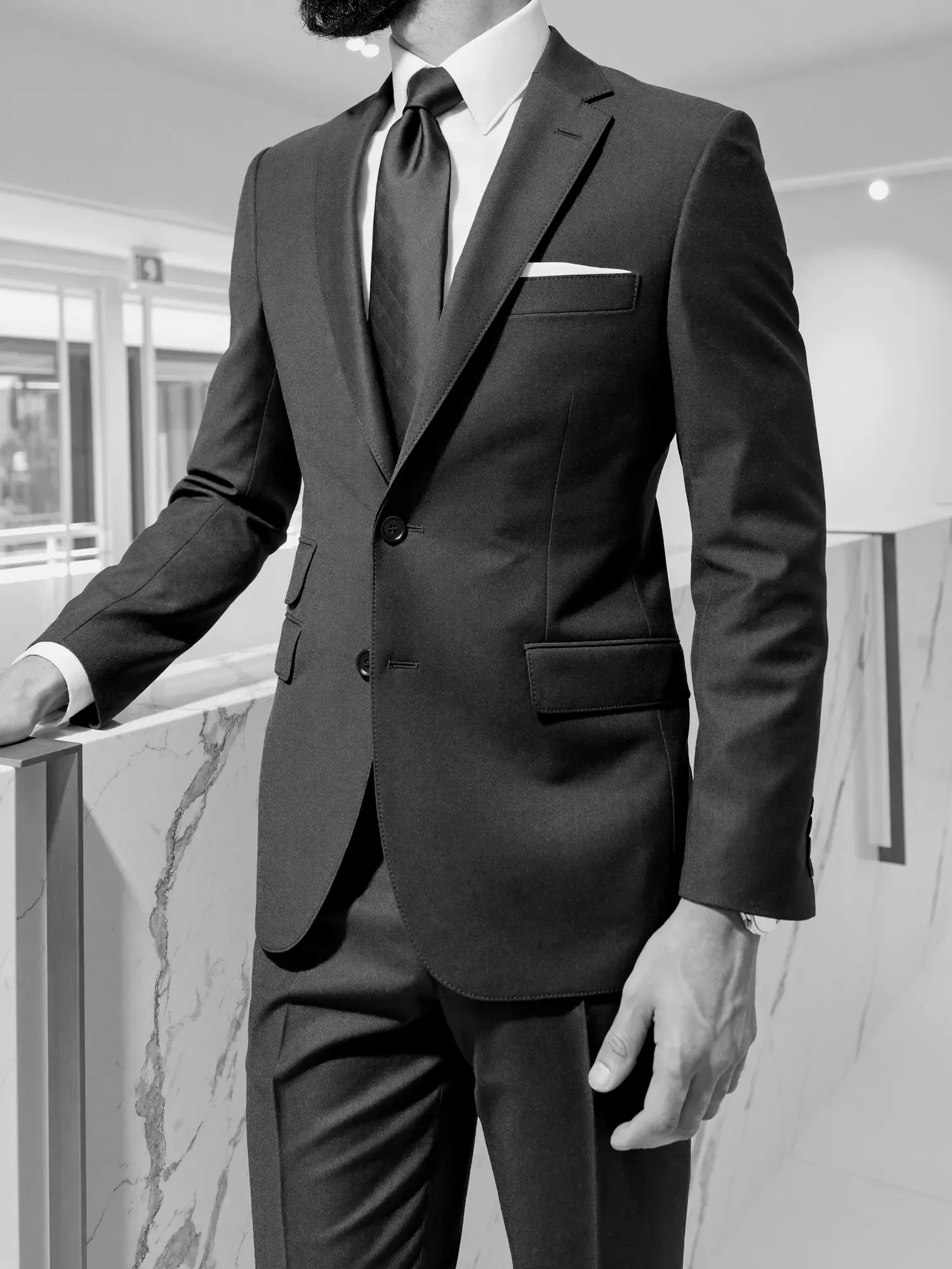 Navy two-piece suit